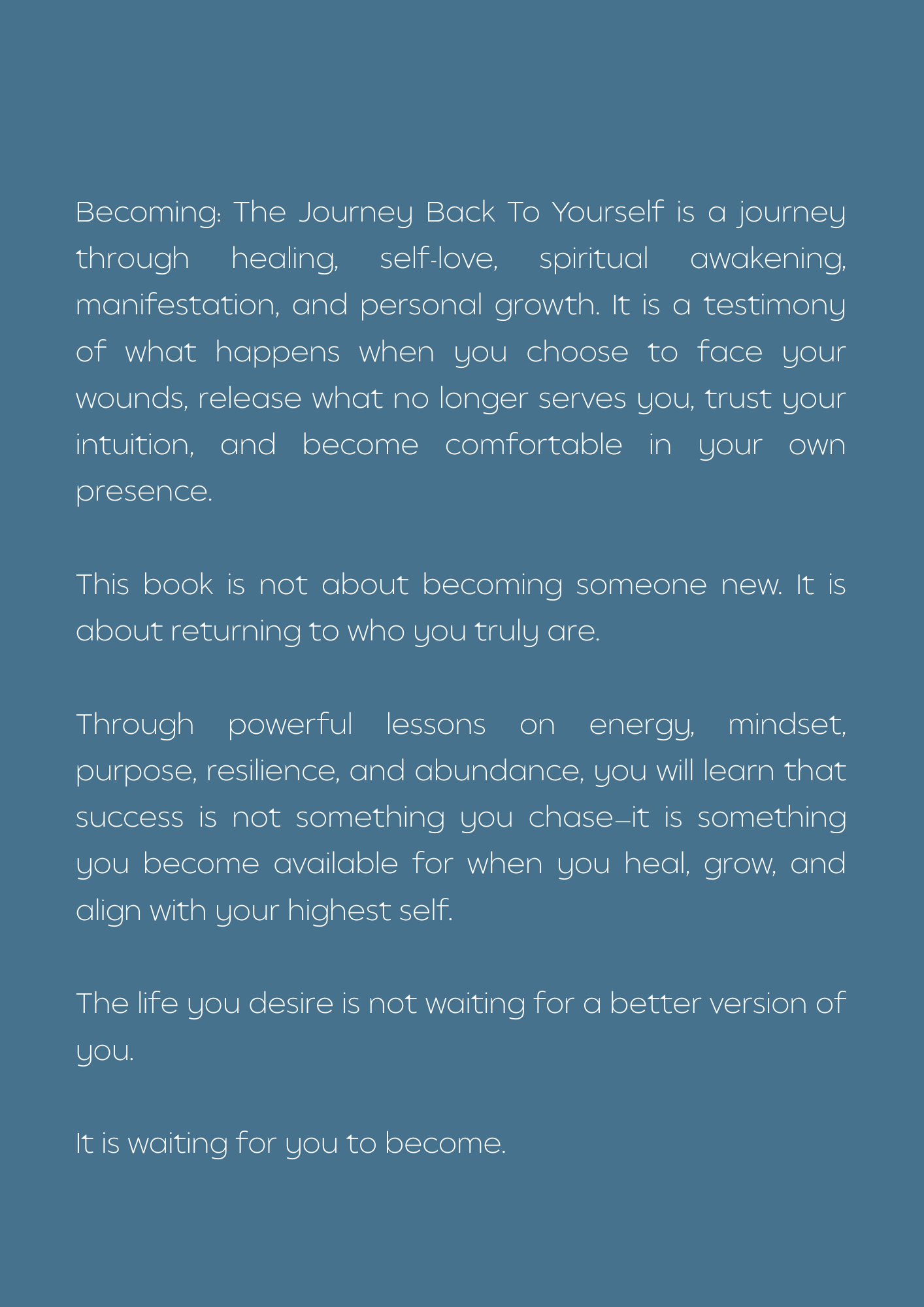 BECOMING: The Journey Back To Yourself - Hardcover book